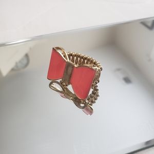 Coral Bow Ring